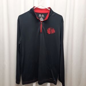 NHL Chicago Blackhawks Womens Long sleeve Thermabase 1/4 Zip by Majestic Size M